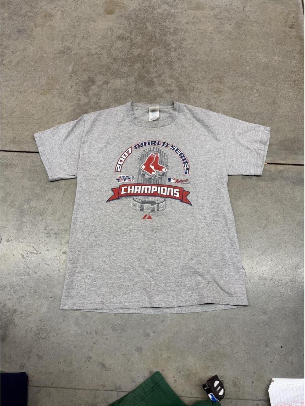 vintage boston red sox world series champions grey shirt size medium